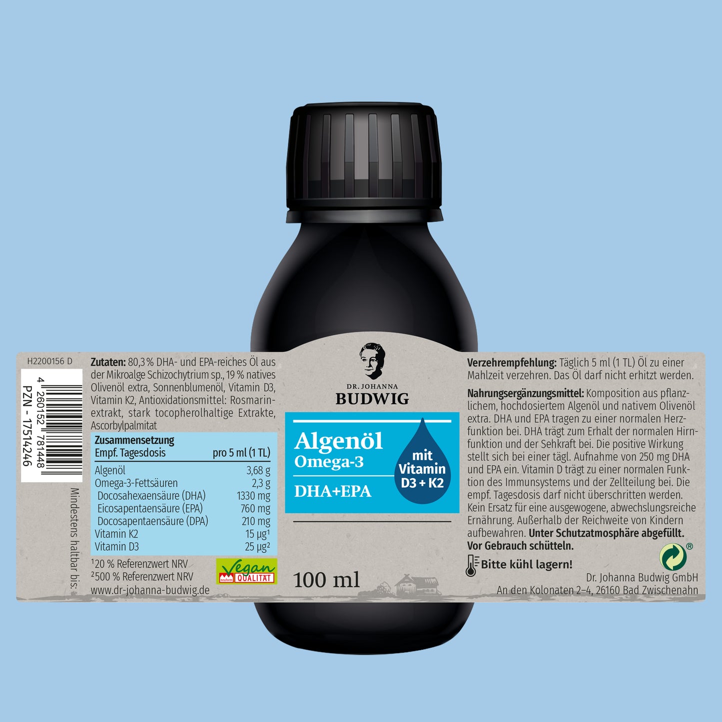 Omega-3 Algenöl Pur