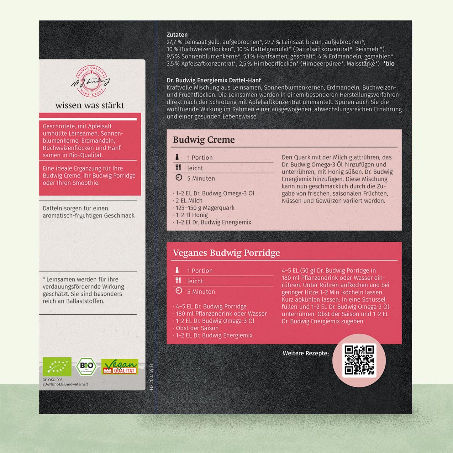 Energiemix Dattel-Hanf