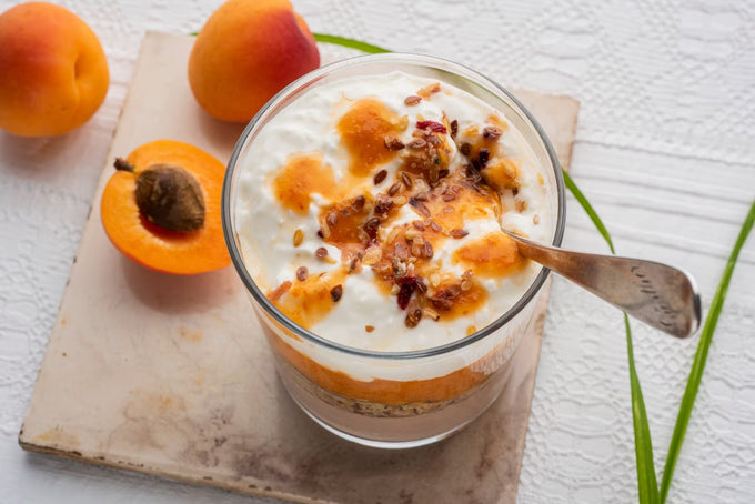 Budwig-Schichtcreme mit Aprikosenpüree