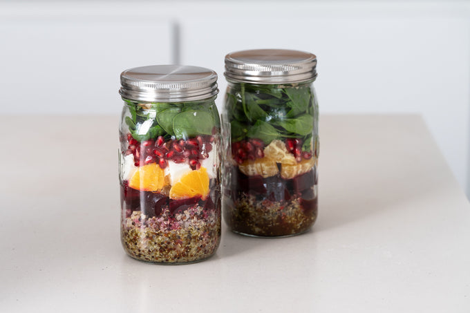 Quinoa-Schichtsalat mit Roter Bete und Orange