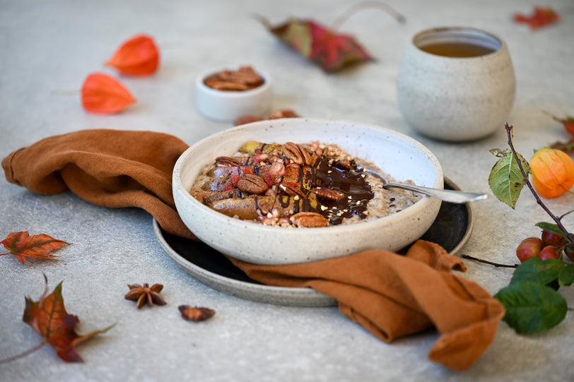 Porridge mit Brat-Birne und Schokolade