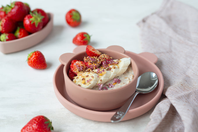 Budwig Kinder-Porridge mit Erdbeer und Banane