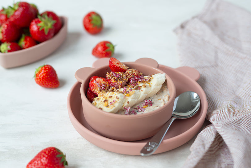 Budwig Kinder-Porridge mit Erdbeer und Banane