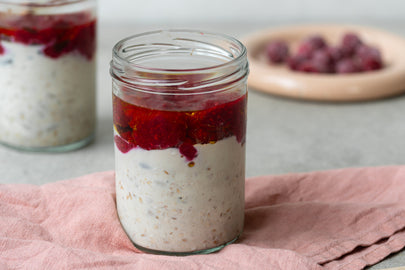Himbeer Cheesecake Overnight Oats