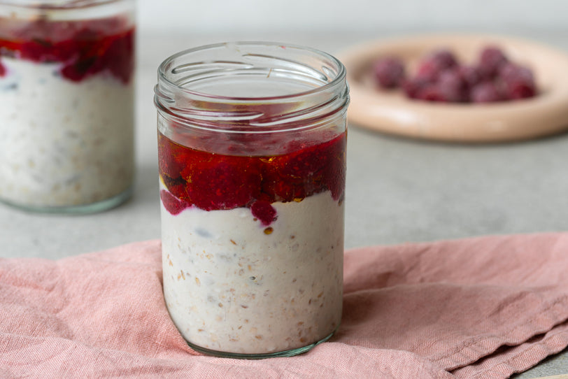 Himbeer Cheesecake Overnight Oats