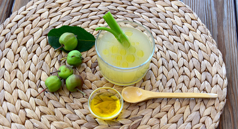 Staudensellerie-Apfel-Saft mit Dr. Budwig Omega-3 Leinöl