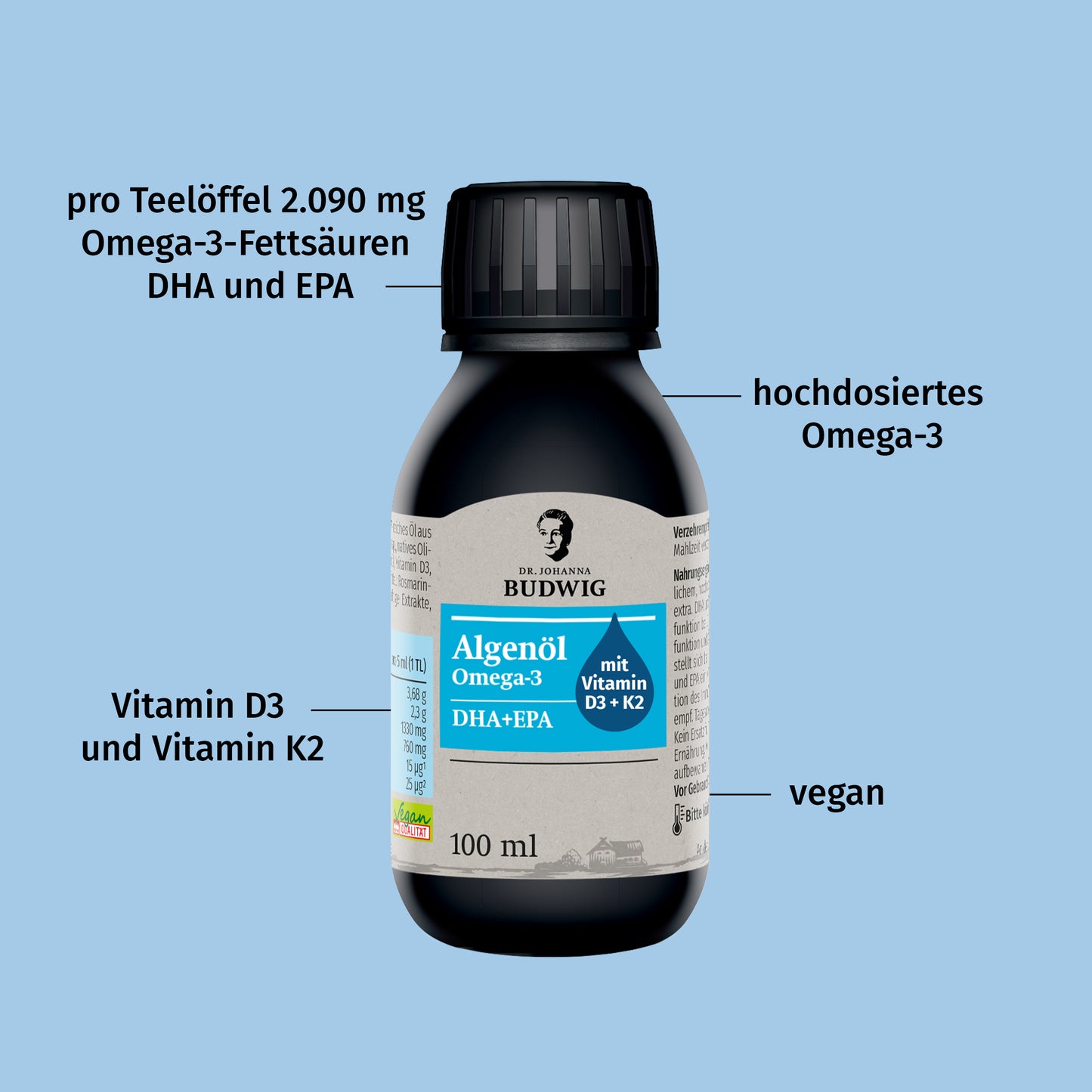 Omega-3 Algenöl Pur