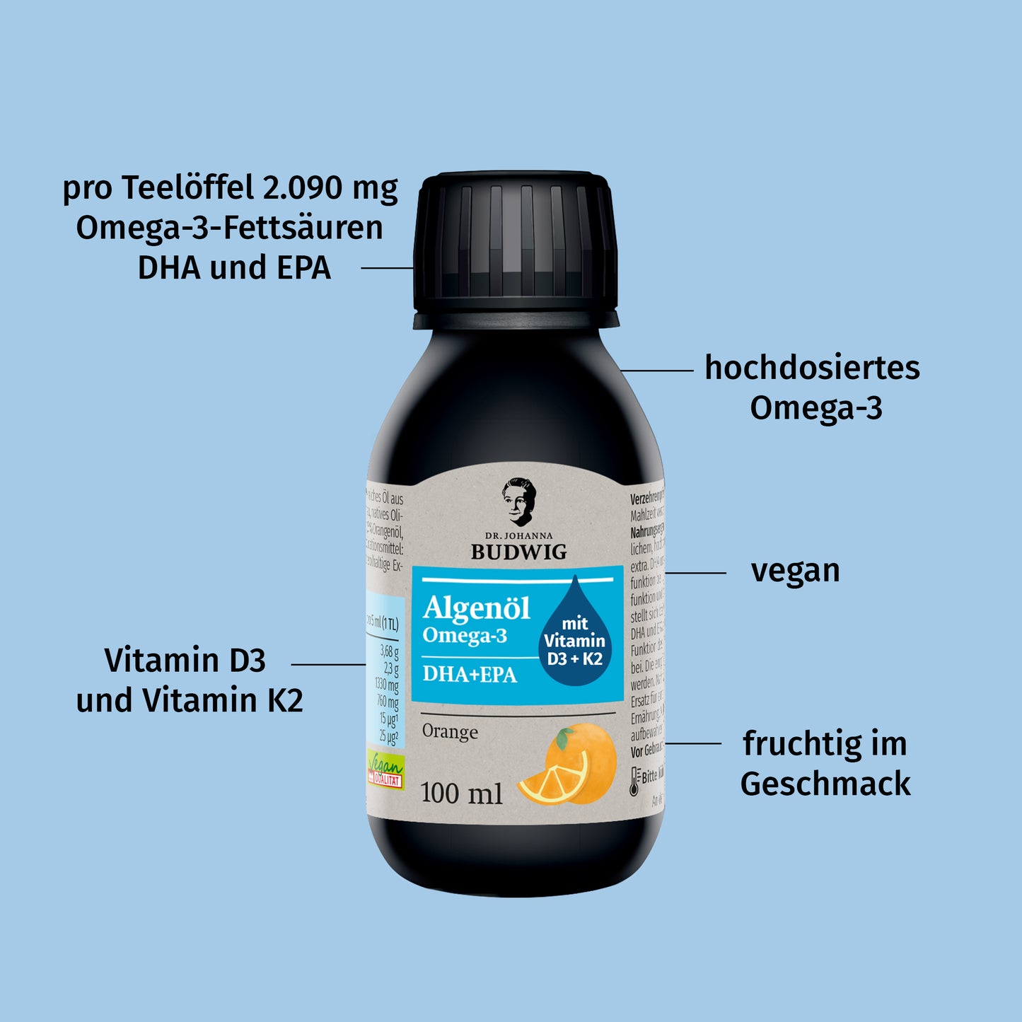 Omega-3 Algenöl Orange