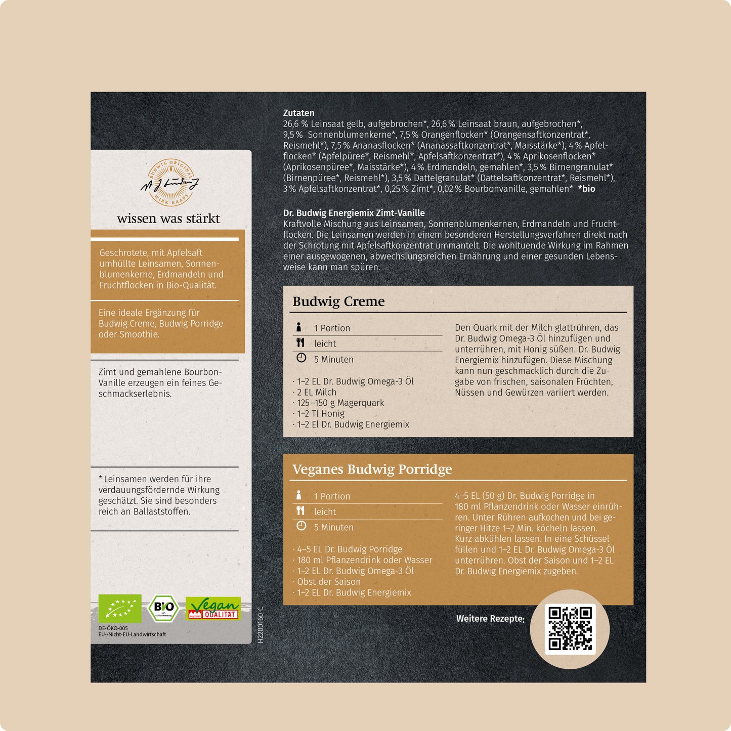 Energiemix Zimt-Vanille