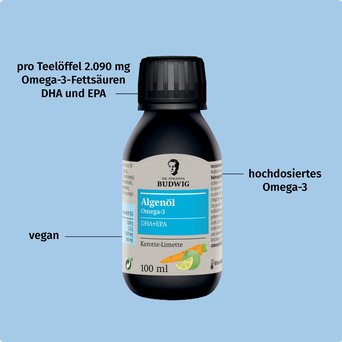 Omega-3 Algenöl Karotte-Limette