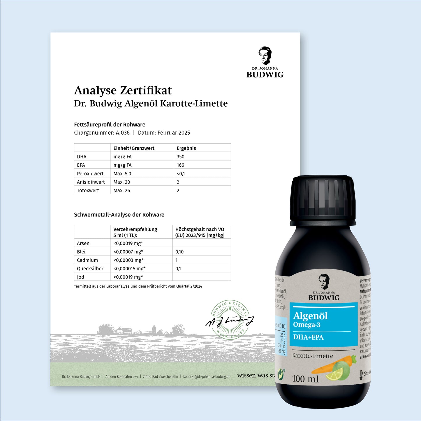 Omega-3 Algenöl Karotte-Limette