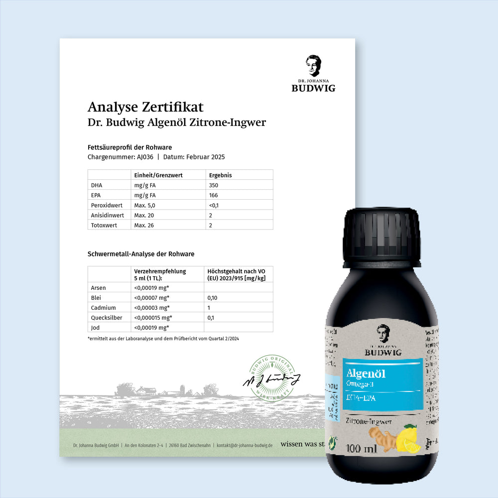 Omega-3 Algenöl Zitrone-Ingwer
