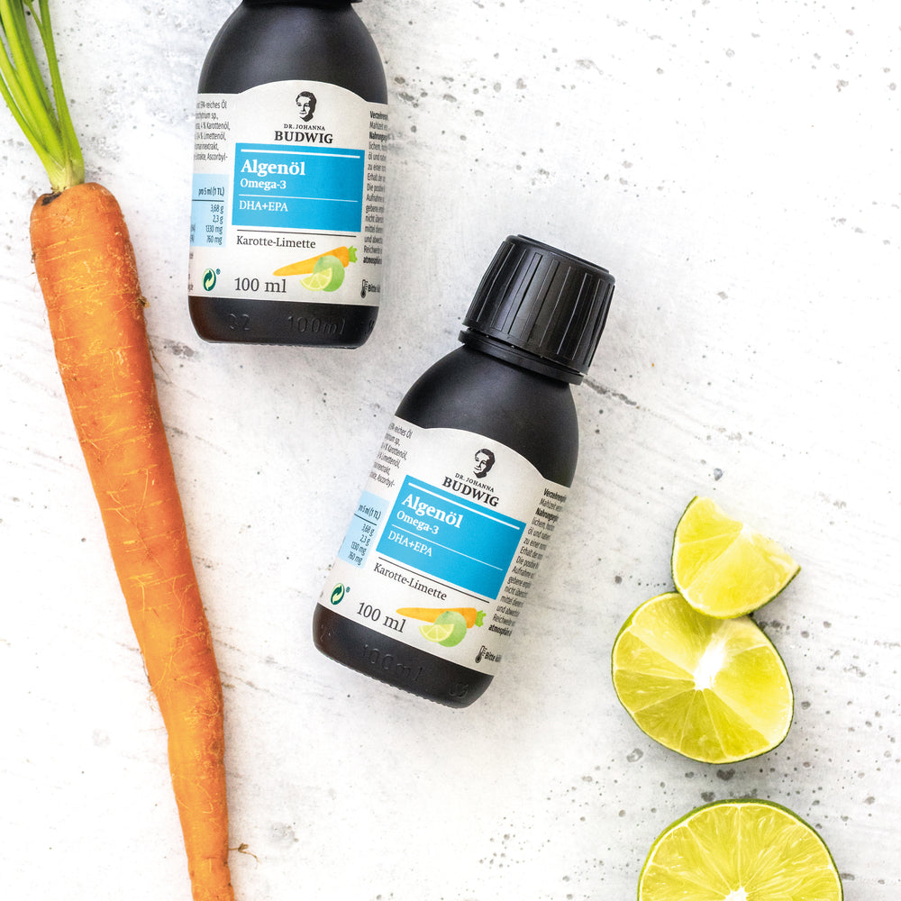 Omega-3 Algenöl Karotte-Limette