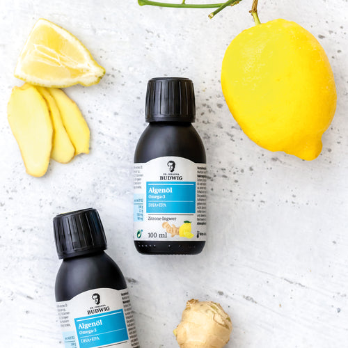 Omega-3 Algenöl Zitrone-Ingwer