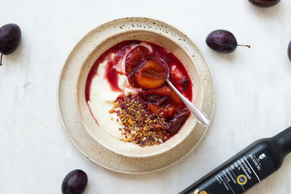 Budwig Creme mit Pflaumenkompott