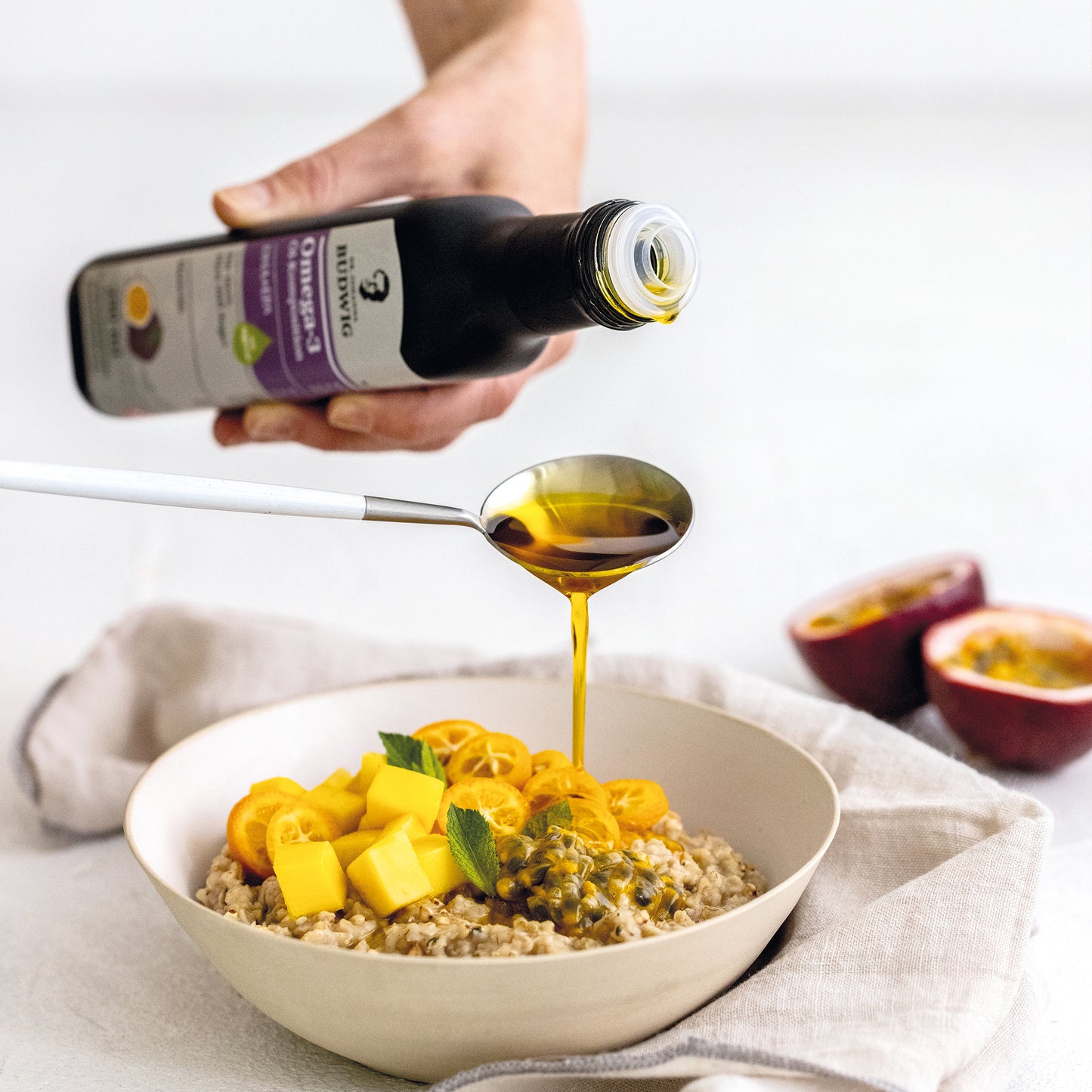 Omega-3 DHA+EPA Öl Maracuja