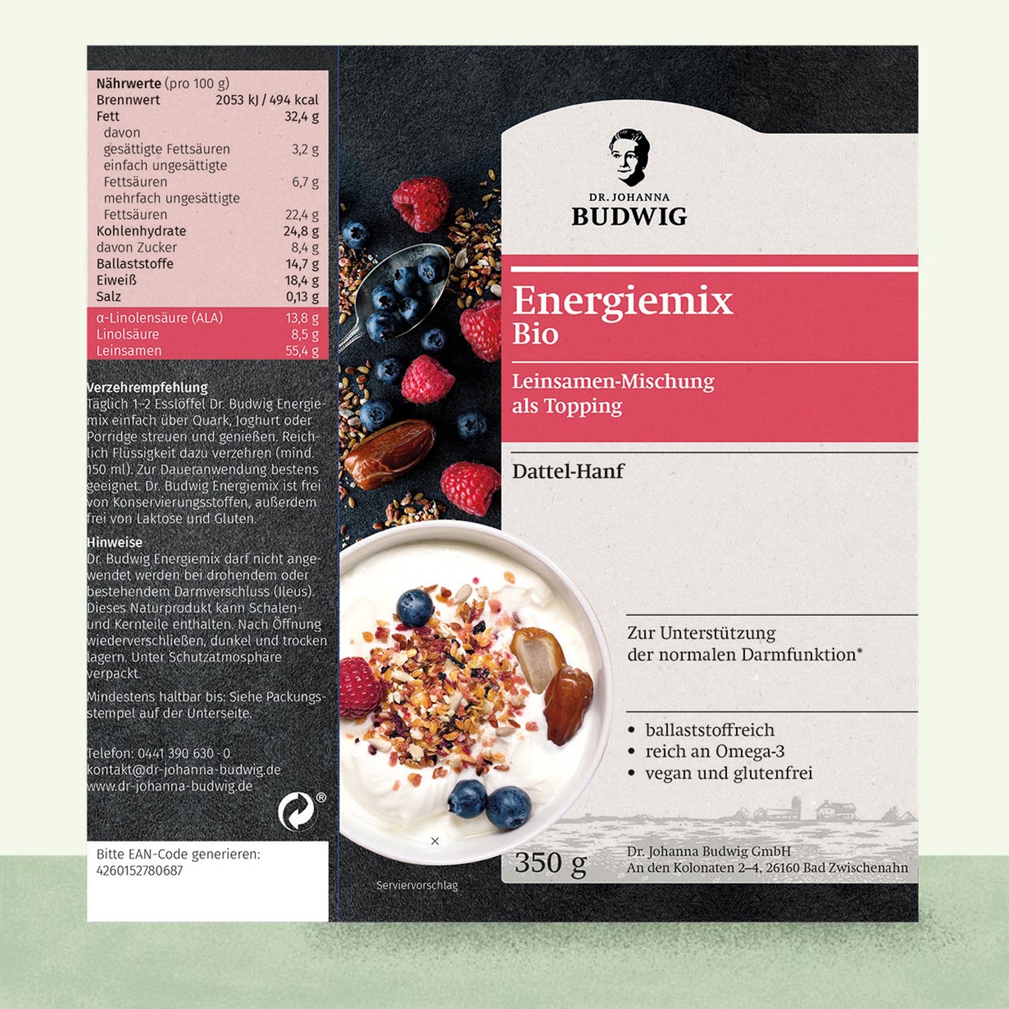 Energiemix Dattel-Hanf