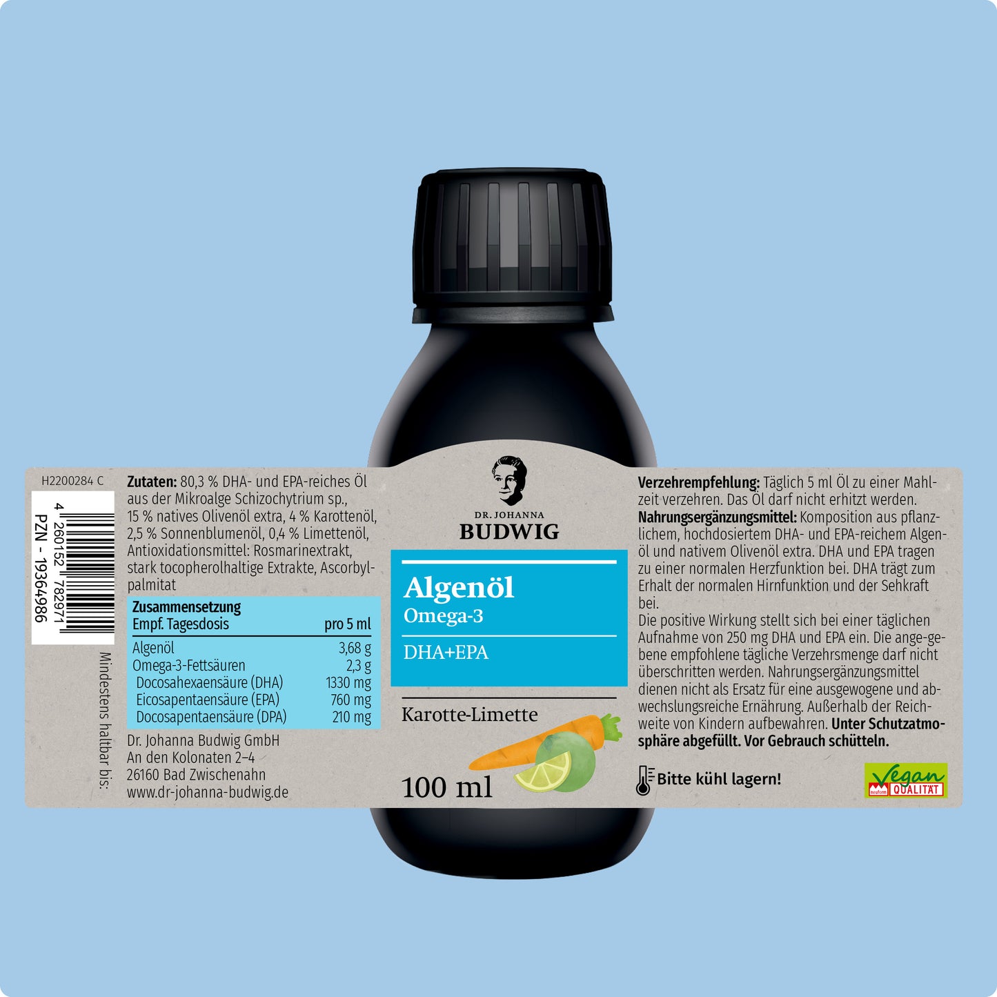 Omega-3 Algenöl Karotte-Limette