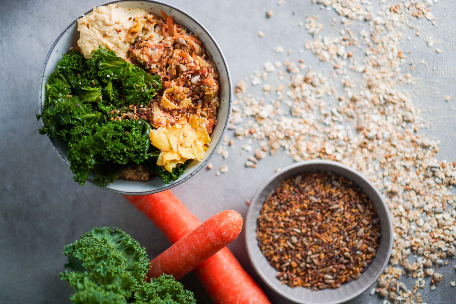 Protein Porridge mit Fenchel-Karotten und Grünkohl