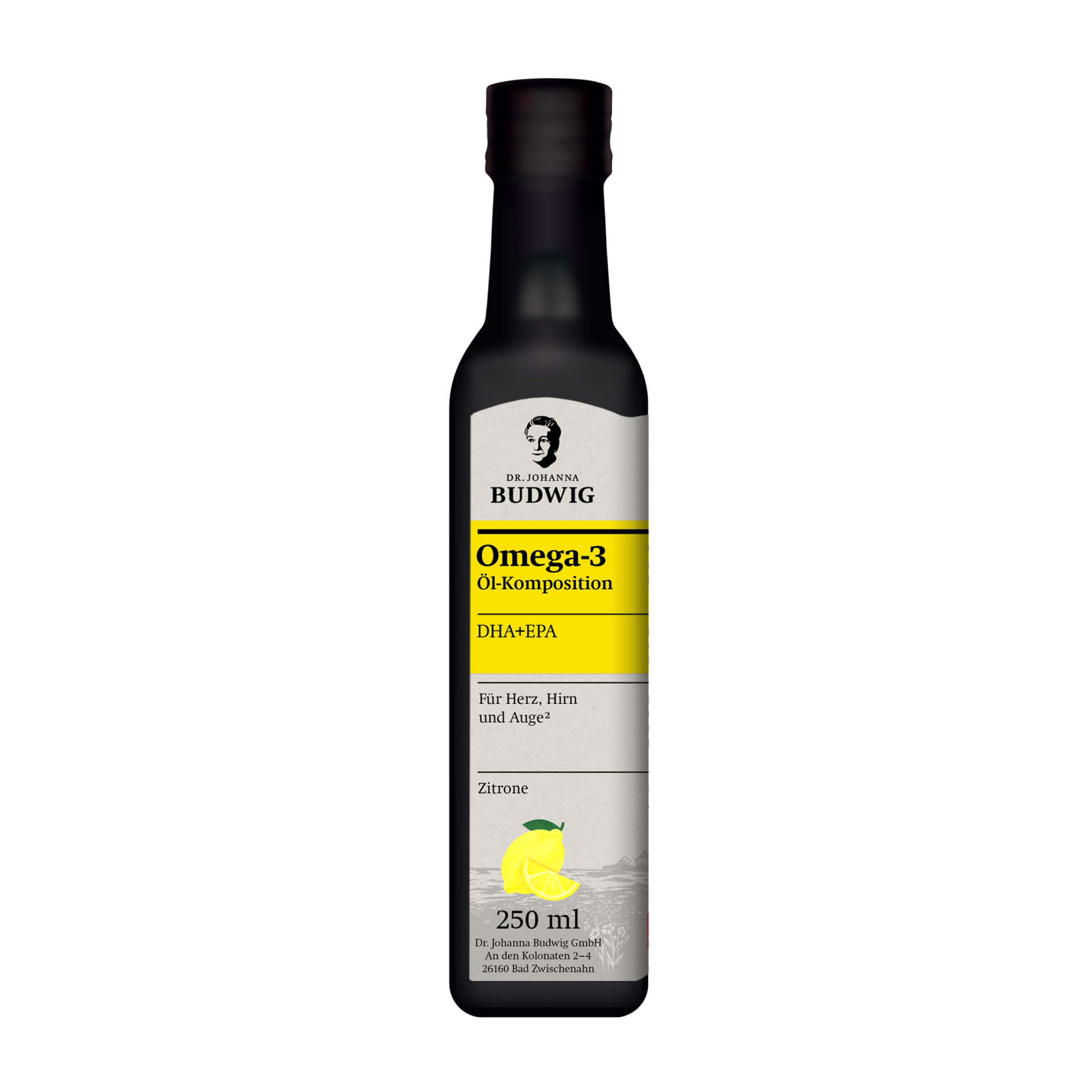 Omega-3 DHA+EPA Öl Zitrone (250 ml) Geschmack: Zitrone / Menge: 250 ml