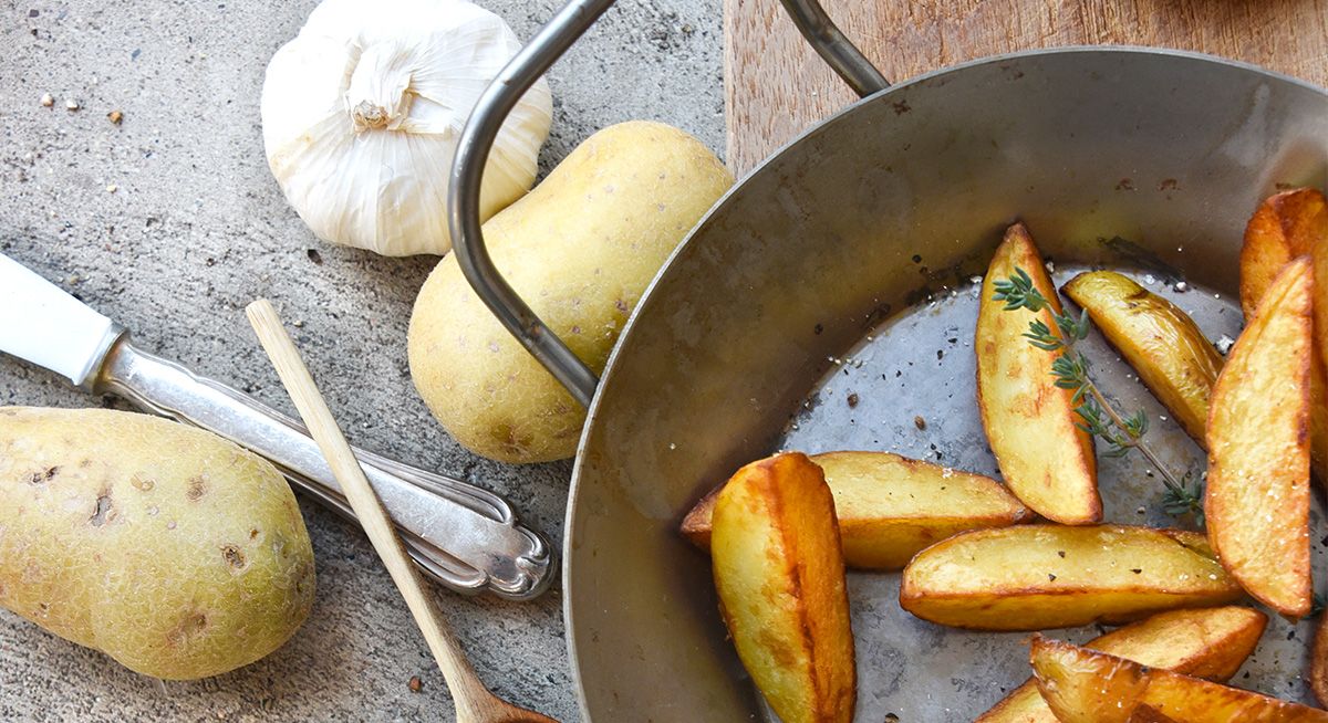 Kartoffeln aus der Pfanne mit Budwig Mayonnaise