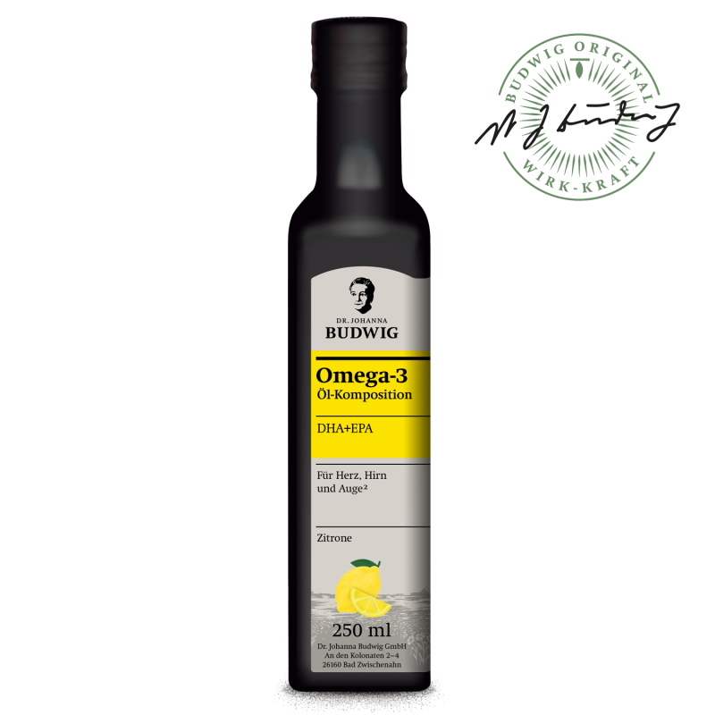Omega-3 DHA+EPA Öl Zitrone (250 ml)